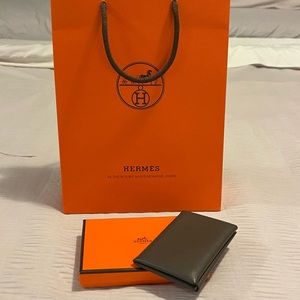 Hermes Calvi Card Holder I’m Vert Gris
